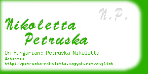 nikoletta petruska business card